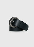 Emlynn Faux Leather Belt Black Silver