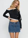 Nickei Denim Mini Skirt Mid Wash Tall