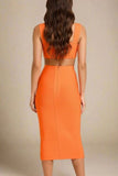 Sasha Bandage Midi Dress Apricot Orange