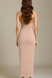 Milan Bandage Midi Dress Nude
