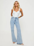 Lupton Bodysuit White Blue Floral