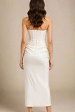 Hope Bodycon Wrap Maxi Dress White Pearl