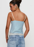 Majorie Layered Top Blue Cream