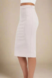 Pencil High Waist Bandage Midi Skirt Cream