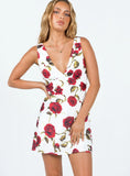 Nellie Mini Dress White Red Floral