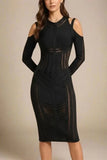Amelia Long Sleeve Bandage Dress Classic Black