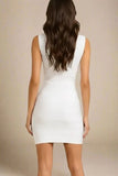Sabrina Bandage Mini Dress White Pearl