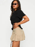 Palloma Bubble Hem Mini Skirt Beige