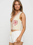 Grazia Vest Top Cream Red