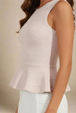 Leni Bandage Peplum Top Beige