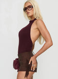 Claramay High Neck Bodysuit Purple