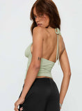 Norwalk Plunge Neck Top Sage