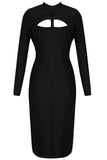 Brooke Long Sleeve Bandage Dress Classic Black Sale