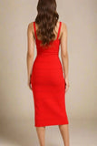 Heidi Bandage Midi Dress Lipstick Red