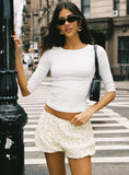 Kordelia Bubble Hem Shorts White Polka