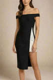 Sofie Off Shoulder Bodycon Dress Classic Black