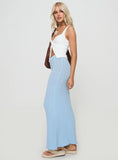 Belle Knit Maxi Skirt Baby Blue