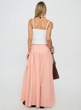 Analeah Tie Side Midi Skirt Orange Check