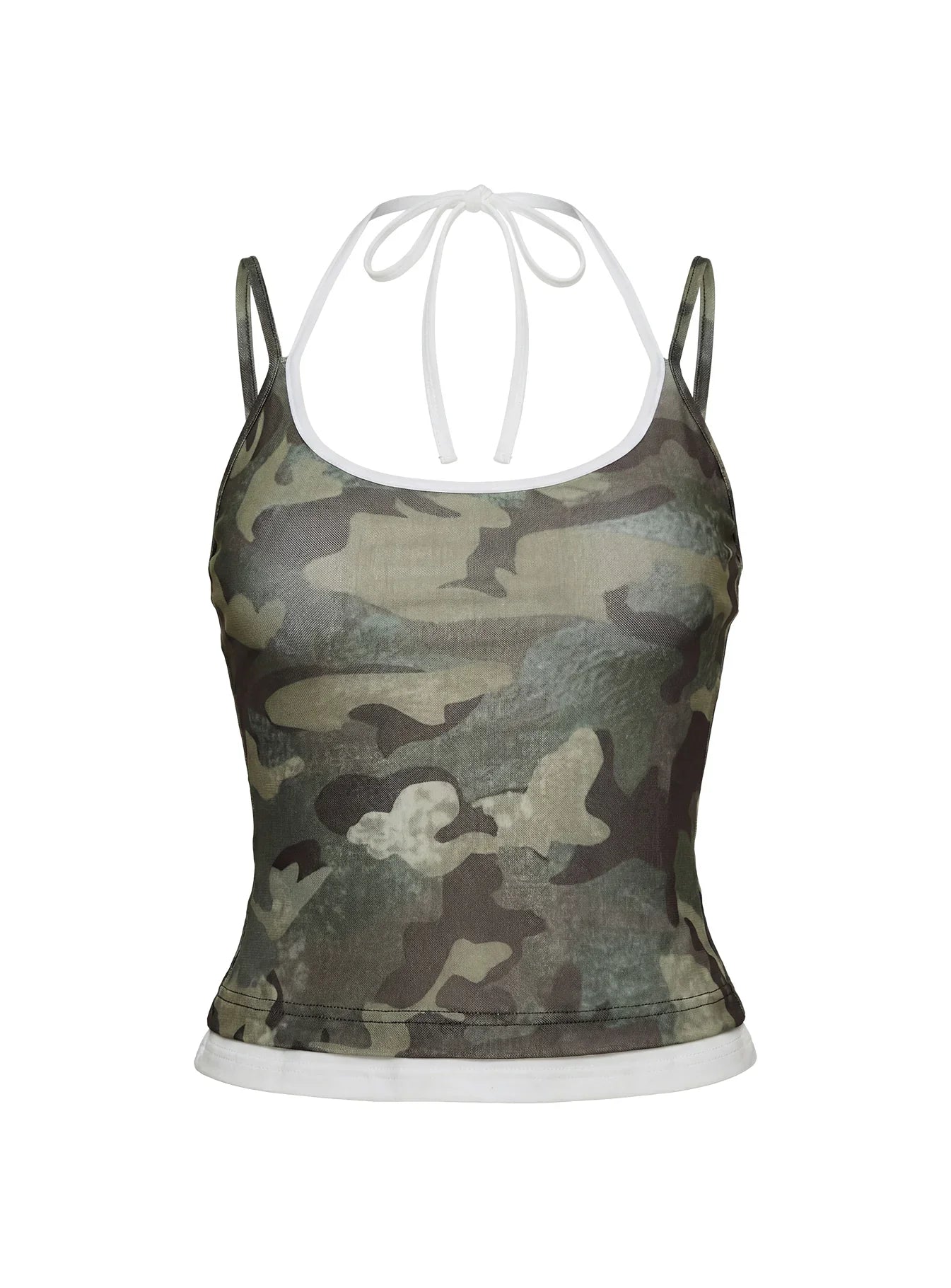 Piera Layered Cami Top Camo