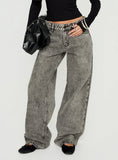 Serenitia Mid Rise Relaxed Jeans Washed Grey
