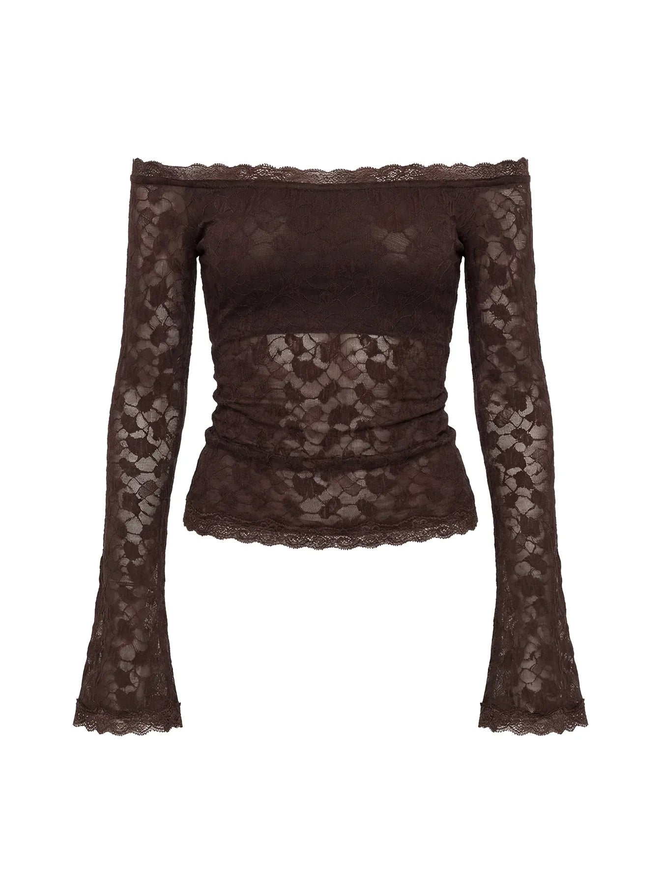 Mochapella Off The Shoulder Top Brown
