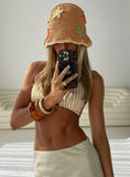 Blossomia Rattan Bucket Hat Tan