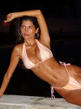 Rissa Halter Bikini Top Pink Stripe