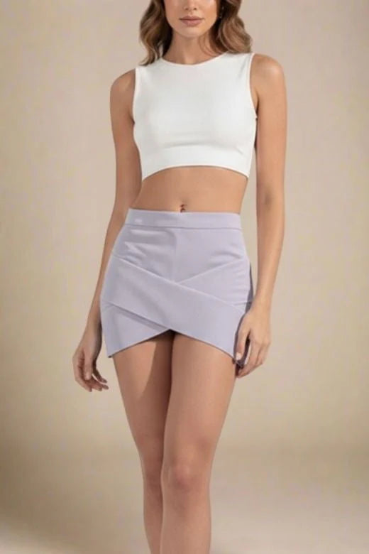 Jay High Waist Bandage Mini Skirt Grey