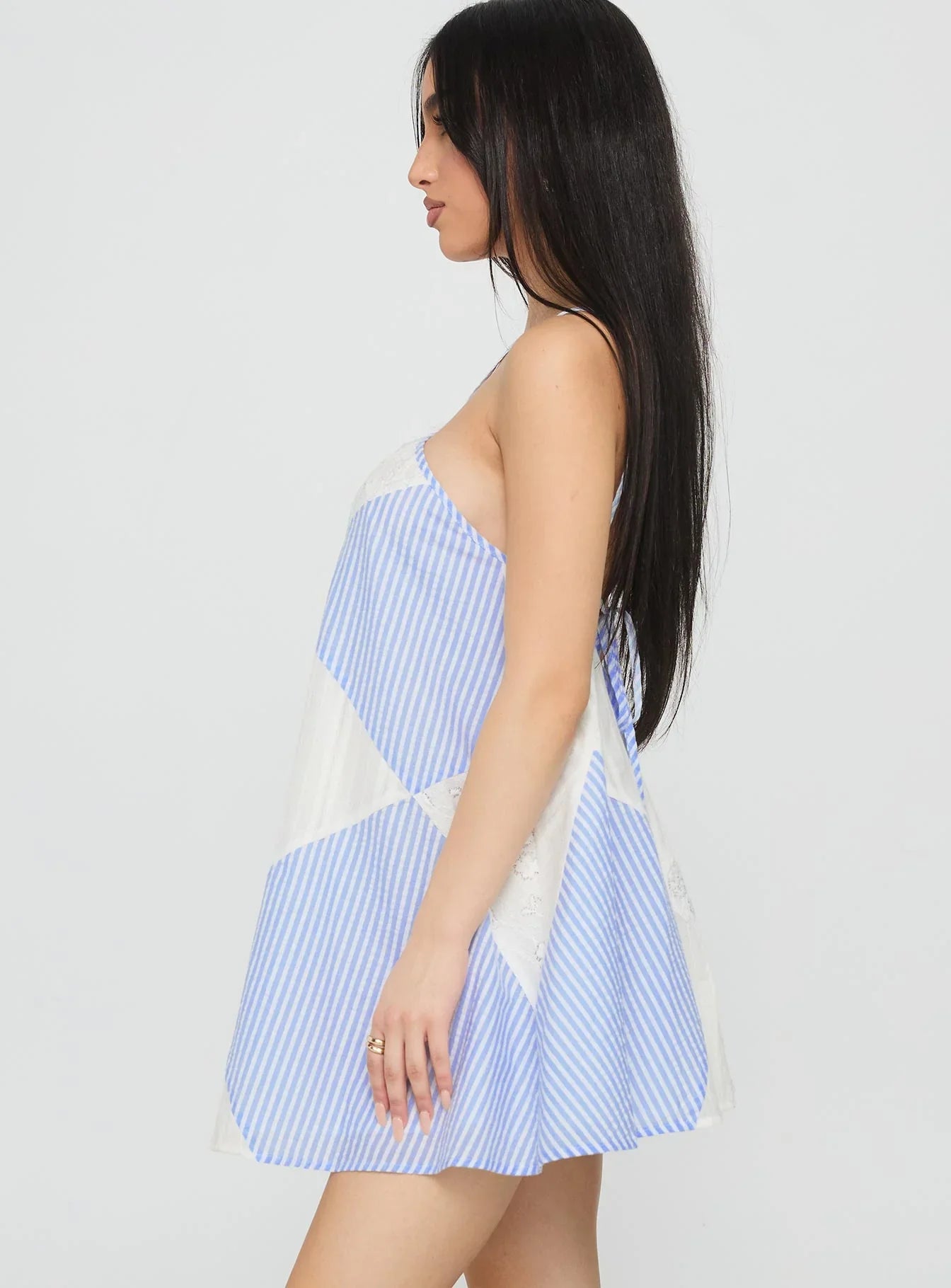 Rivena Arrowhead Mini Dress Blue White