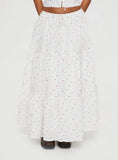 Cherry On Top Maxi Skirt White Floral