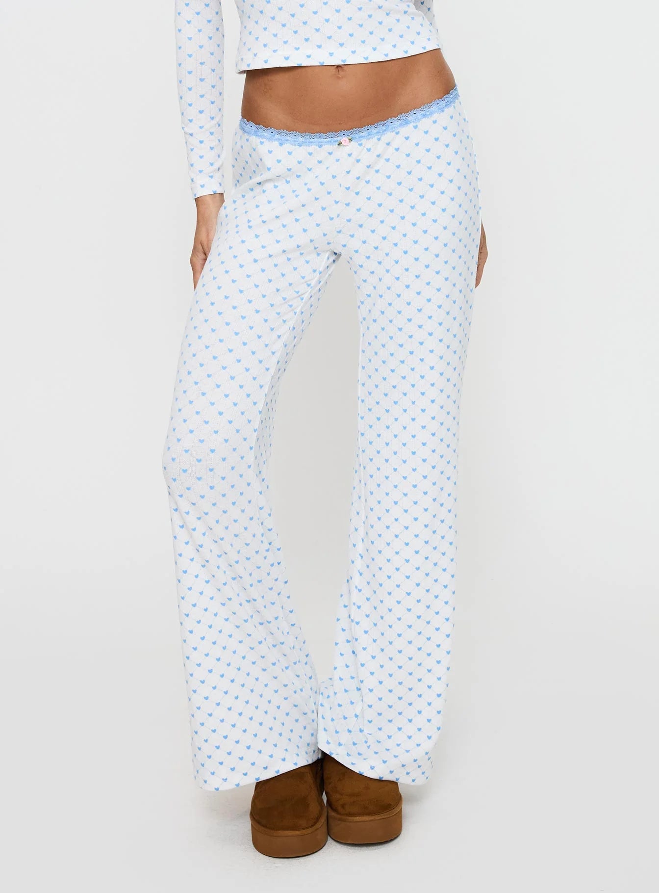 Whimsie Pointelle Sleep Pants Blue White