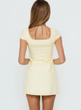 Marisella Button Down Mini Dress Butter Yellow