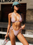 Seahaven Traingle Bikini Top Pink Stripe