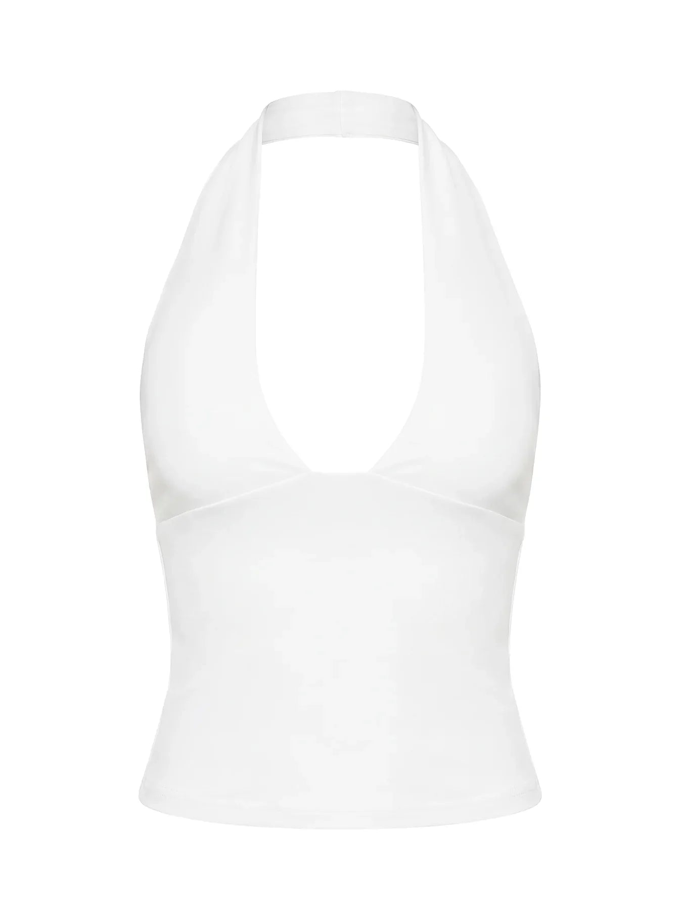 Daily Define Halter Tank Top White