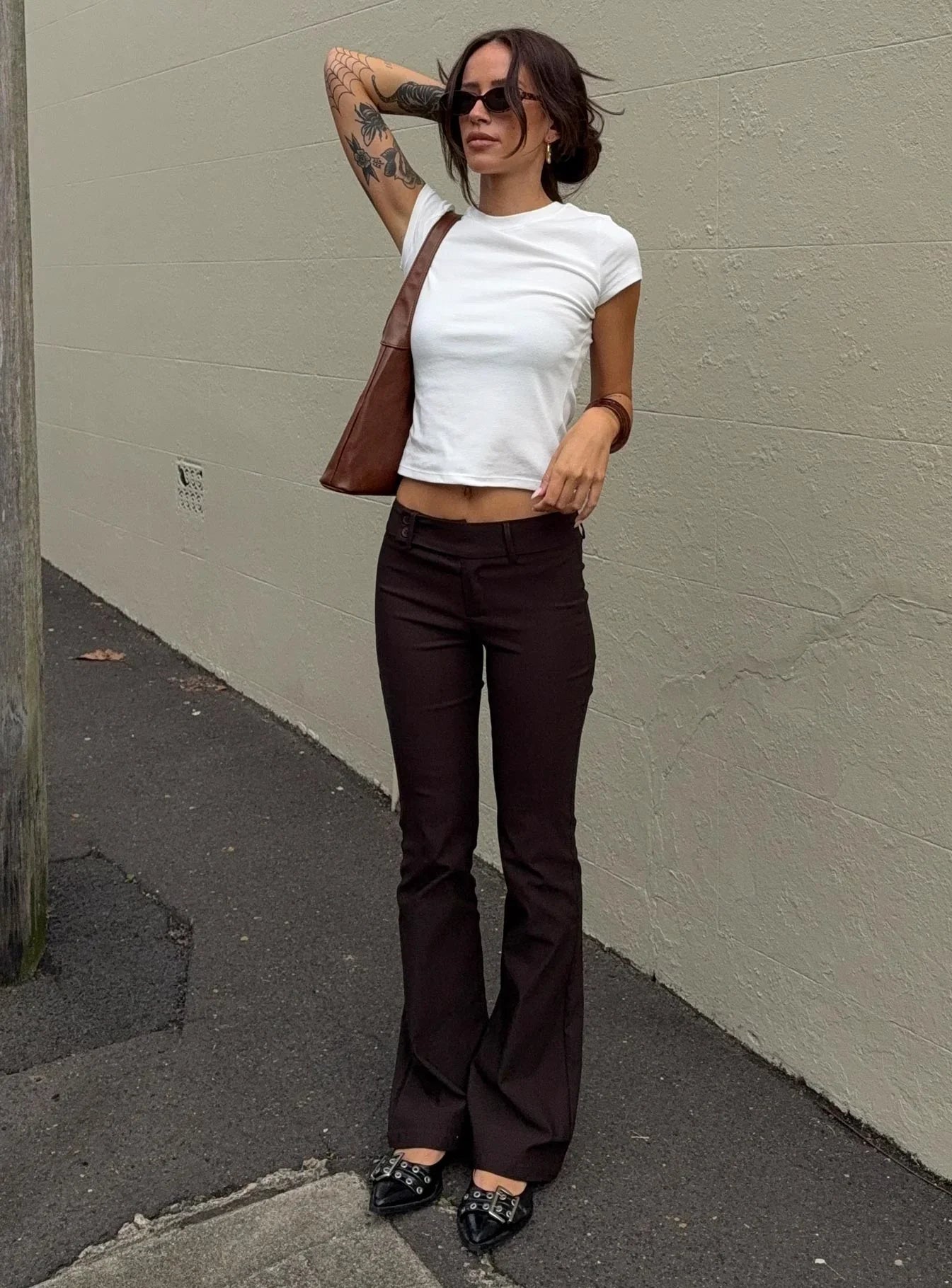 Kinkirk Flared Pants Chocolate Petite
