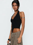 Avrilla Wrap Knit Top Black