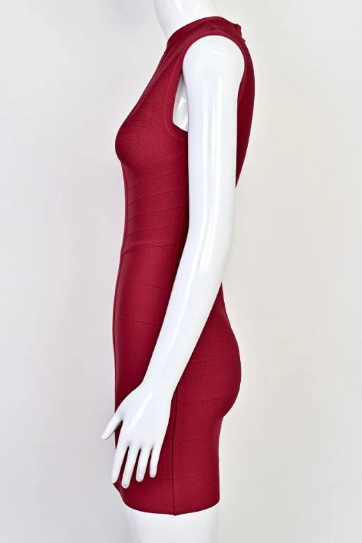 Alora Bandage Mini Dress Red Wine