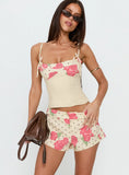 Yella Micro Mini Shorts Floral Polka Dot