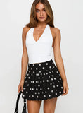 Quintessa Bubble Hem Mini Skirt Black White