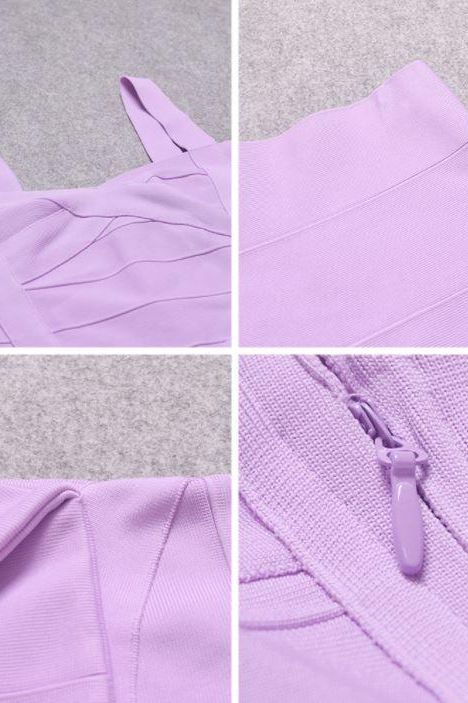 Heidi Bandage Midi Dress Violet Purple