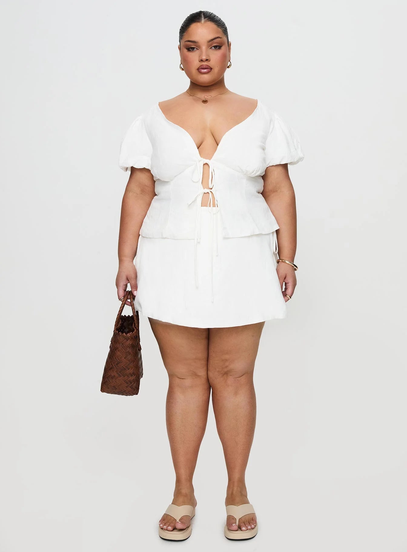 Wilhelmina Blouse Top White Curve