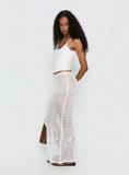 Wisteriah Sheer Maxi Skirt White