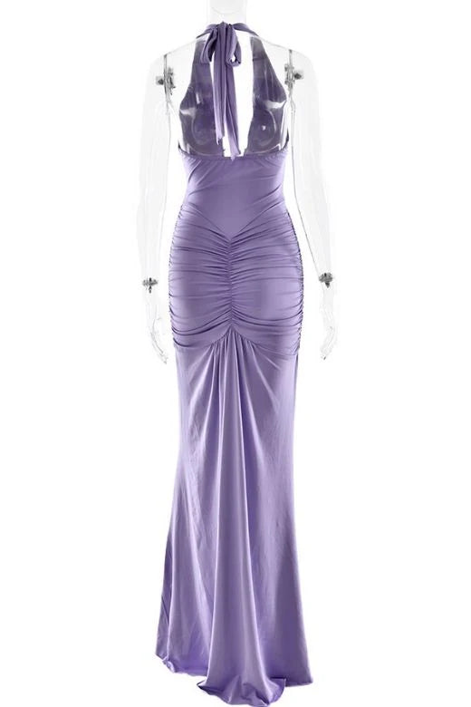 Bella Bodycon Wrap Maxi Dress Violet Sale