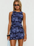 Vivre Mini Dress Navy Paisley