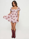 Let's Dance Mini Dress Cream Floral