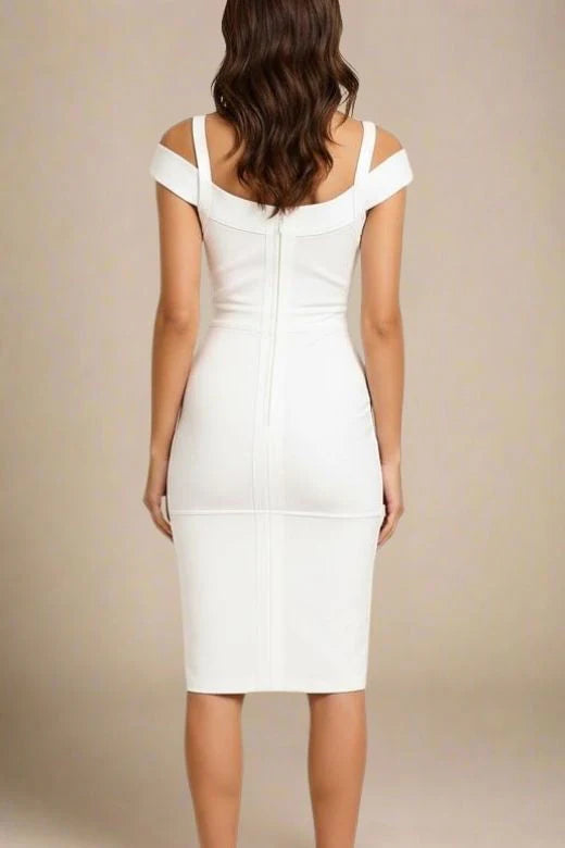 Sophia Bandage Dress White Pearl Sale