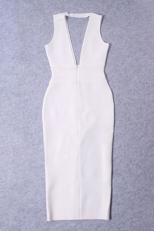 Pia Bandage Midi Dress White Pearl