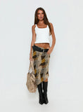 Suella Asymmetrical Midi Skirt Animal Multi