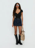 Laretta Button Up Bodysuit Black