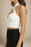 Willow Bandage Crop Top White Pearl